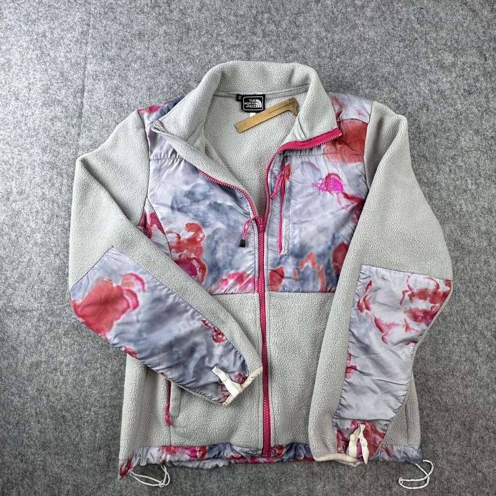 The North Face Jacket Womens Medium Gray Fleece Full Zip Interchange Pink Trim